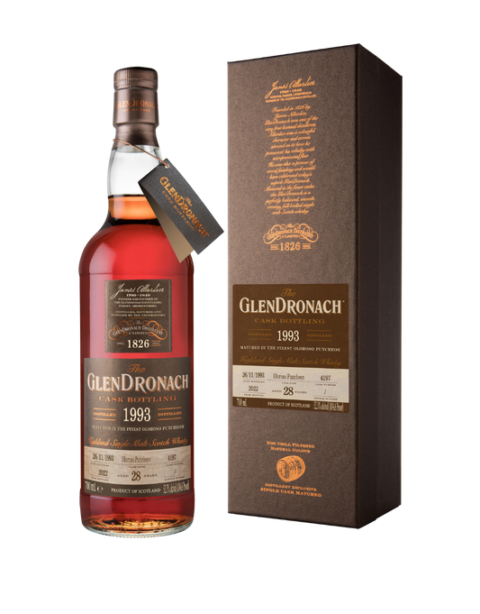 glendronach 28 year old, 1993 cask #4197 single malt scotch whisky